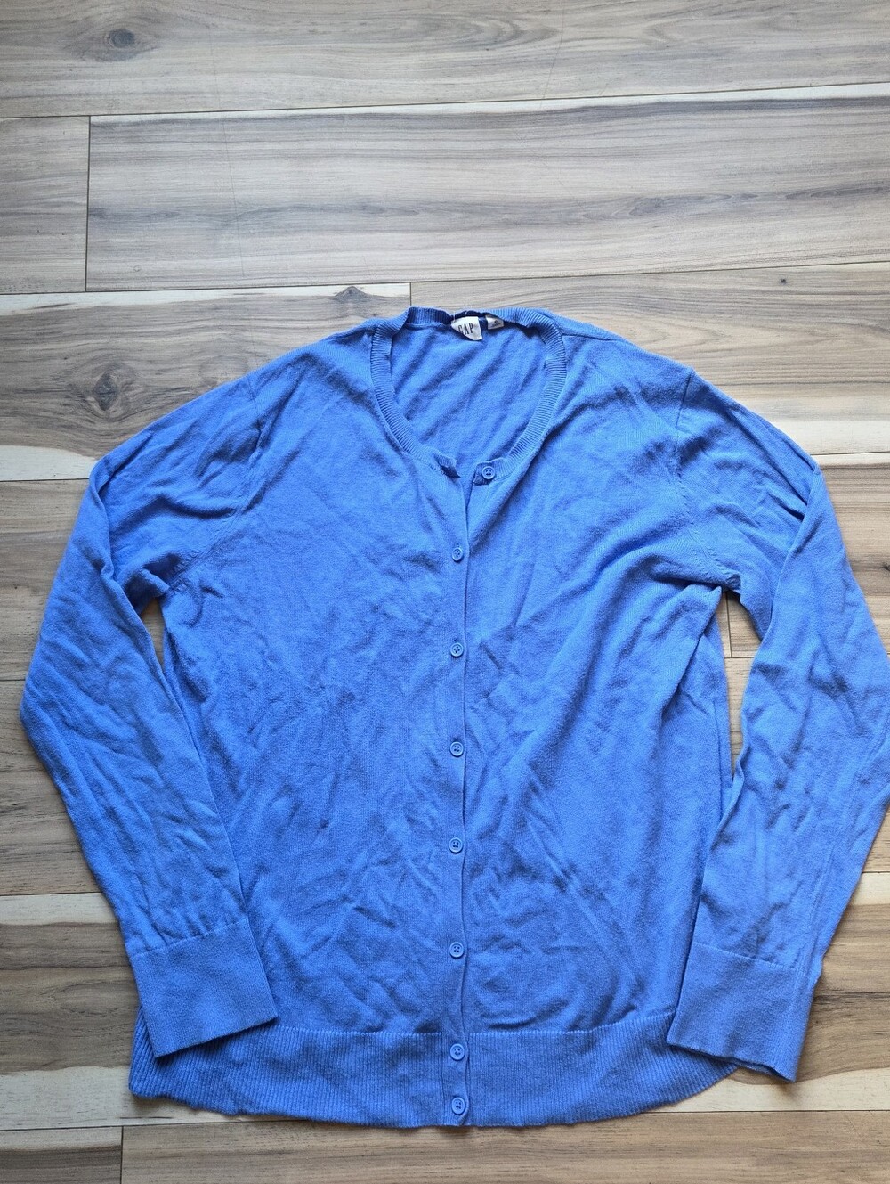 Gap Blue Button-Up Cardigan Sweater Lightweight V-Neck Women's Size XL